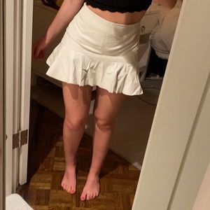 Leather white skirt